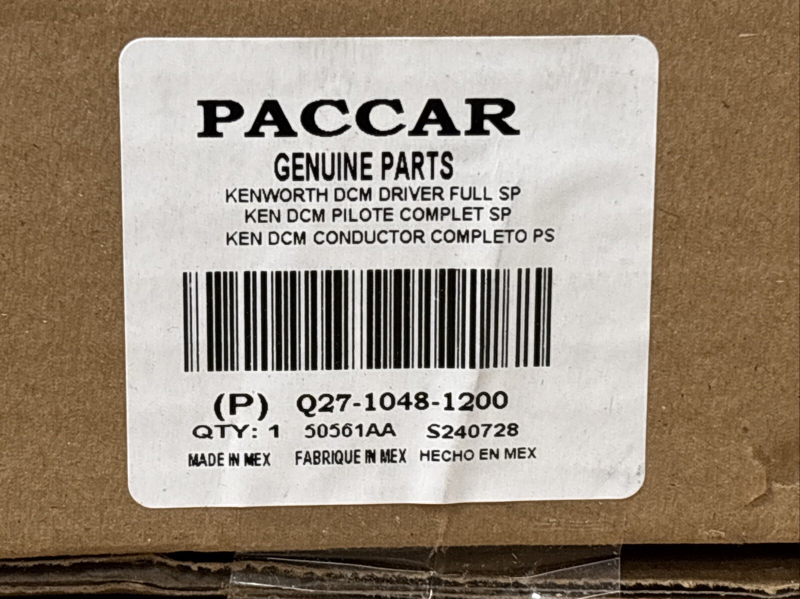 ~ NEW GENUINE PACCAR OEM KENWORTH DRIVER DOOR CONTROL MODULE ~ Q27-1048-1200
