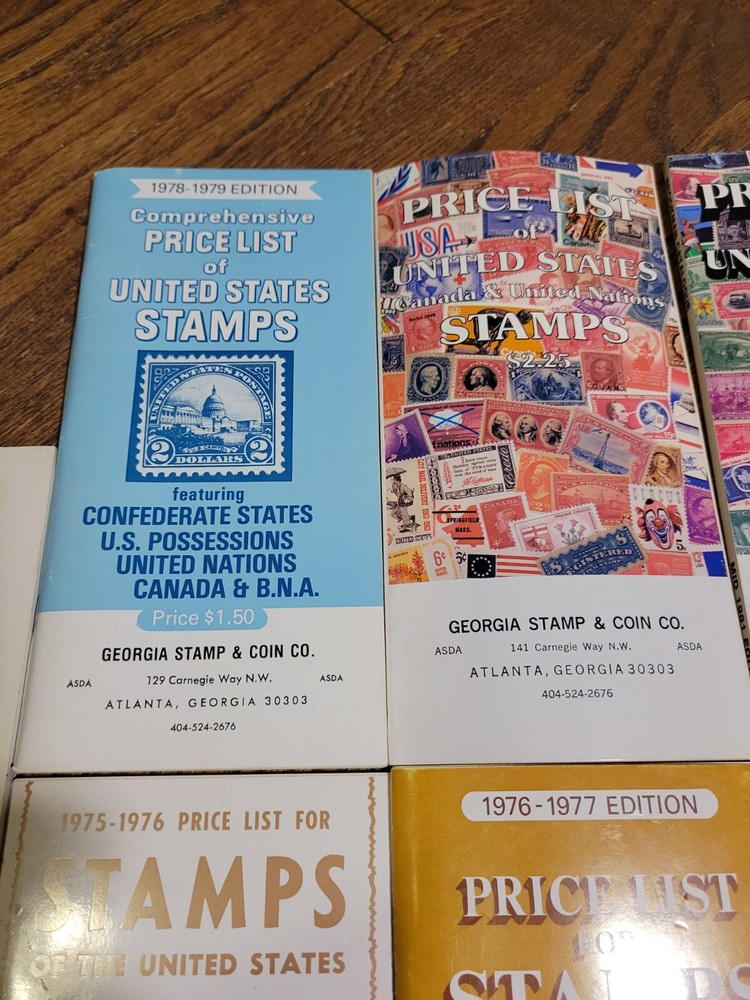 (Vintage Lot of 6) Price List of United States, Canada Stamps 1975-1981