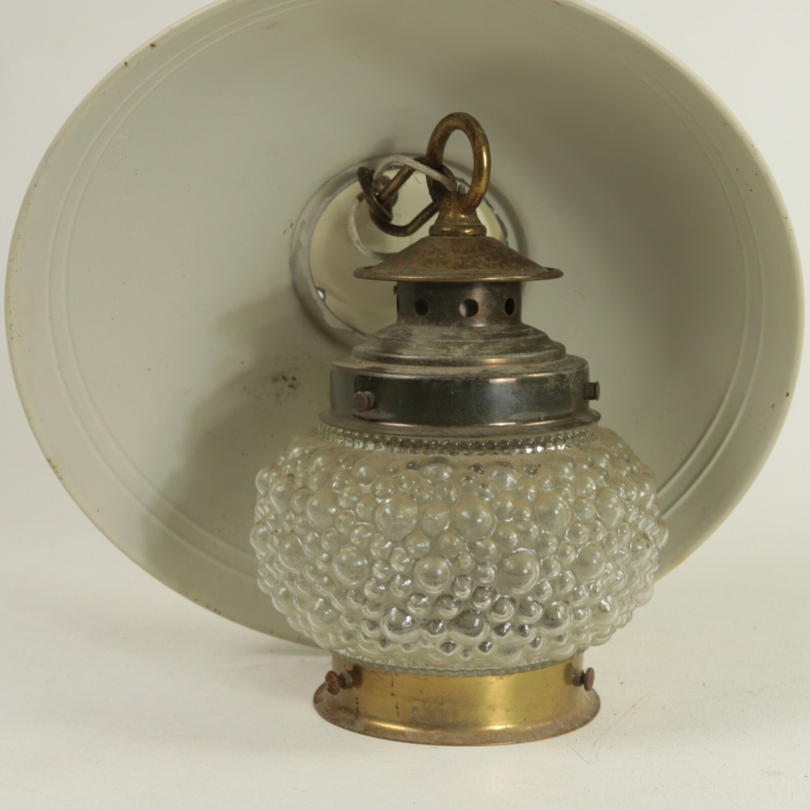 Vintage Mid Century Shaded Bracket Lantern 13" Max Height