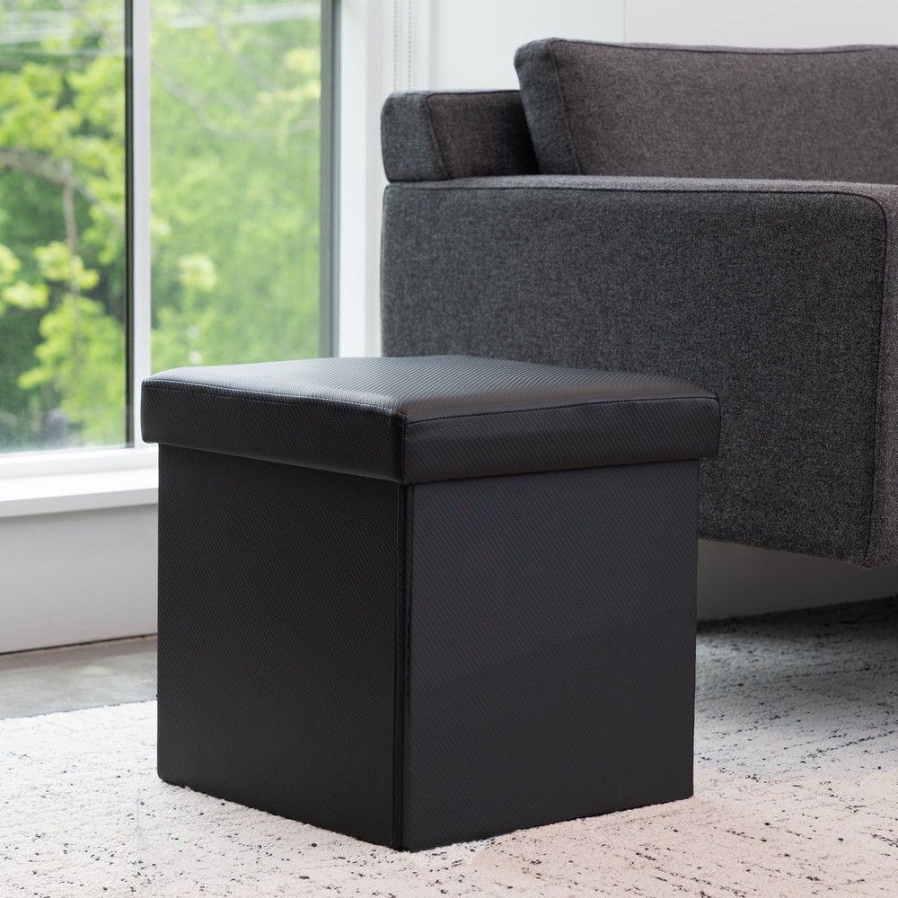 Collapsible Storage Ottoman Cream