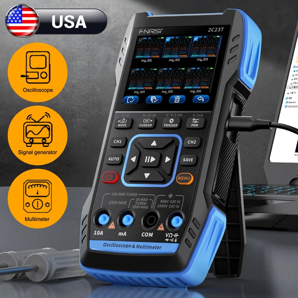 FNIRSI 2C23T Handheld Function Signal Generator Digital Oscilloscope Multimeter