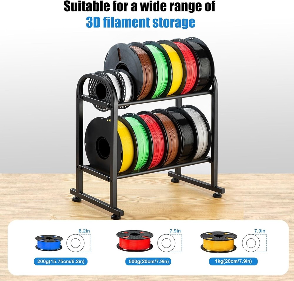 2 Tier Filament Storage Rack Holds 12 Rolls