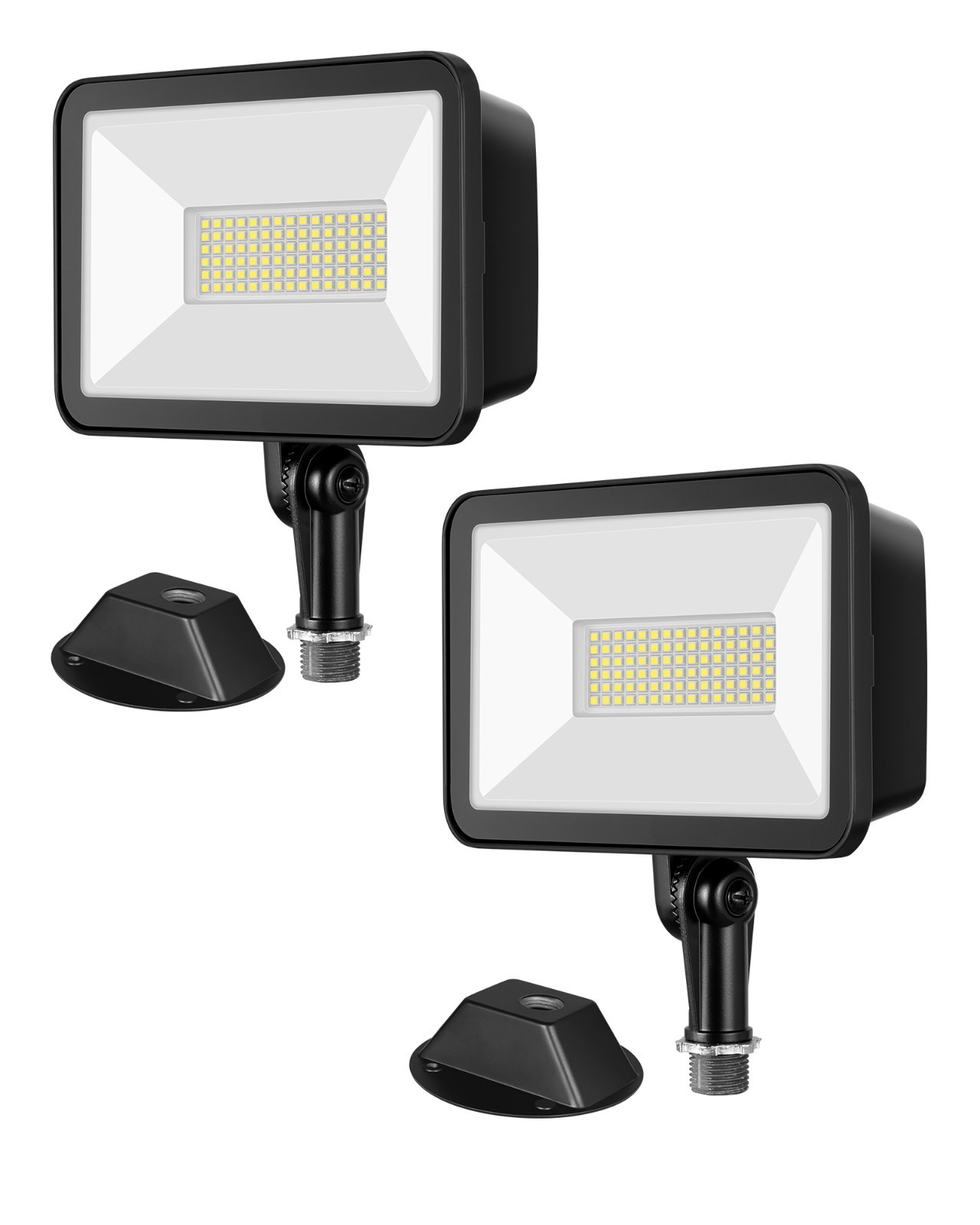 EDISHINE 2-Pack 73W LED Flood Light, Super Bright 10000LM 5000K Outdoor Security