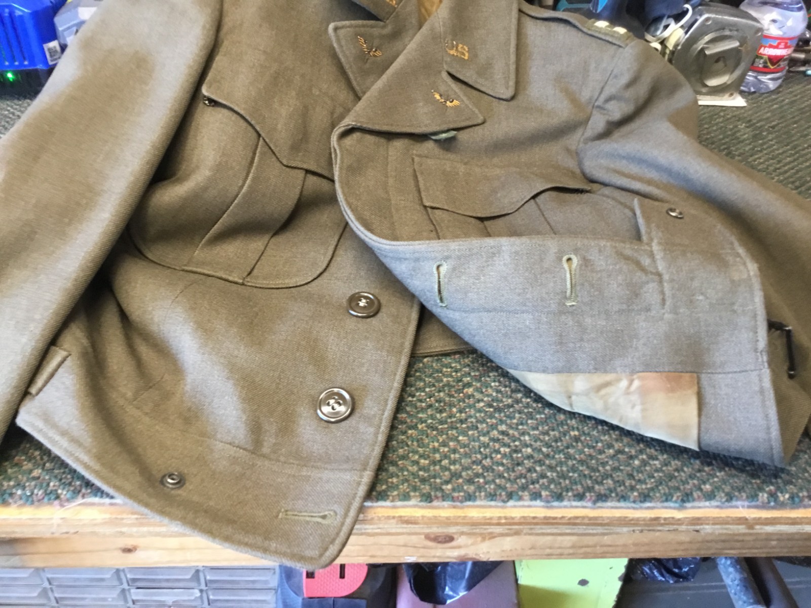 USAAF IKE JACKET WITH INSIGNIA, SIZE 36 R