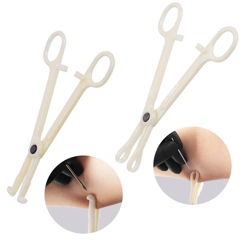 Lots Body Piercing Tool Kit Include Ear Lip Nose Belly Ring Forceps Clamp Needle