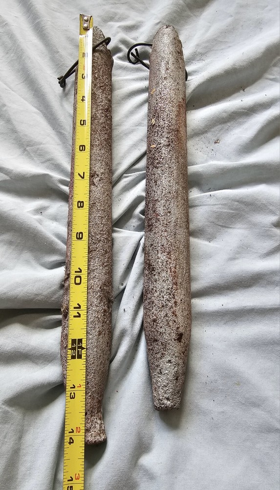 Pair (2) 5-Pound Antique Window Sash Weights Cast iron, very old