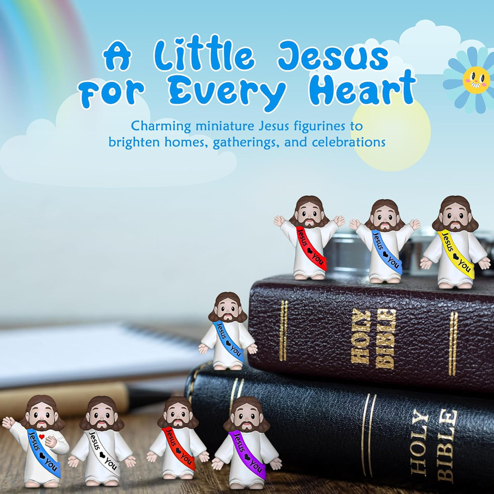105 Mini Jesus Figurines for Easter Egg Stuffers Parties Baptism Multicolor