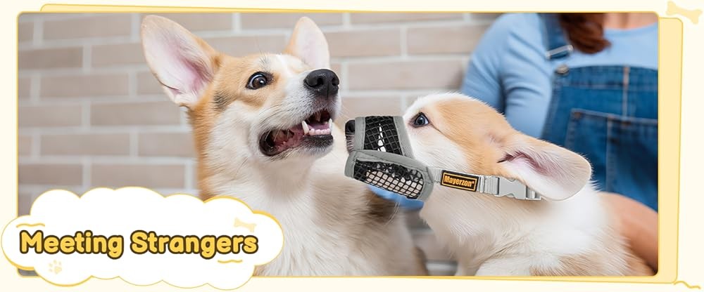 Dog Muzzle for Biting, Patented Soft Breathable Mesh Muzzle for