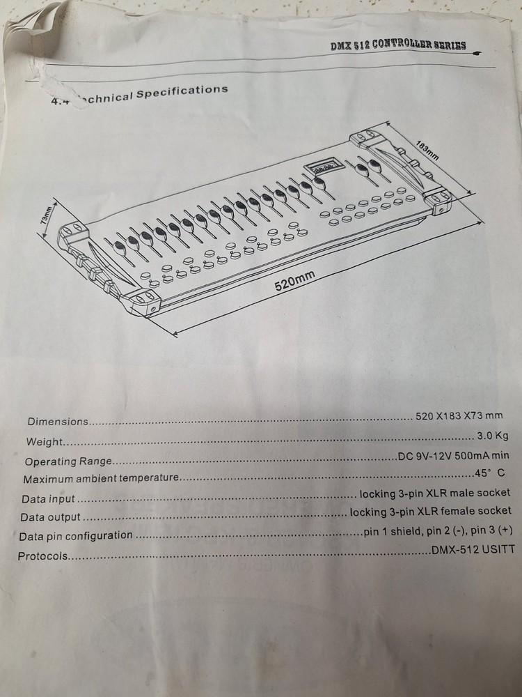 DMX Master 192 Channel Operator Console Controller For Stage DJ Party Lighting
