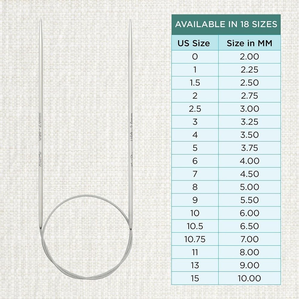 KnitPro Stelo Fixed Circular Knitting Needles 16" (40cm) Size 0 - 15