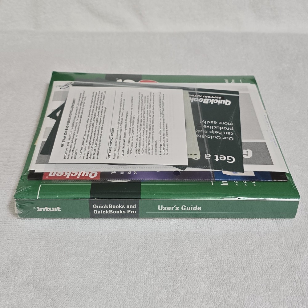 VTG QuickBooks 2000 Intuit Gateway 2000 Sealed User Guide + Software CD NOS READ