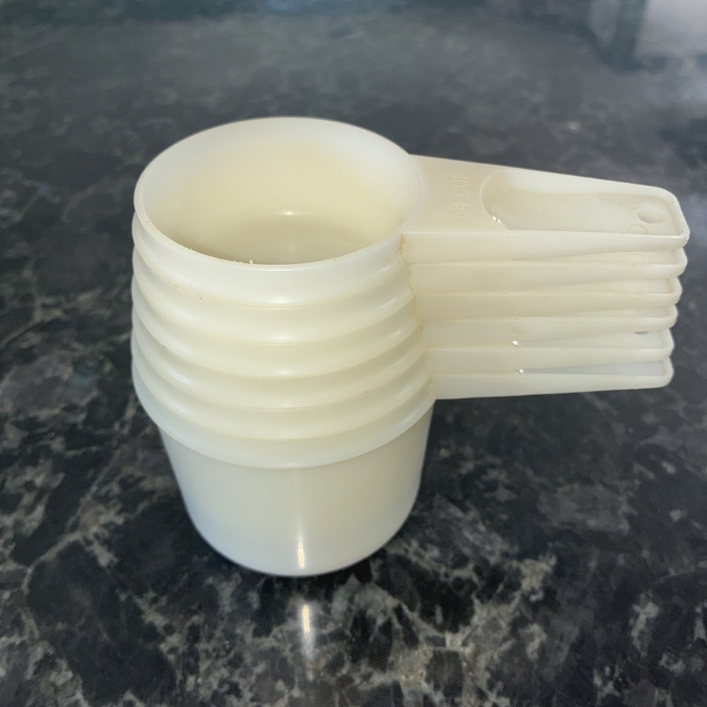 Off-White  Vintage Tupperware Measuring Cup Set 6 Pc