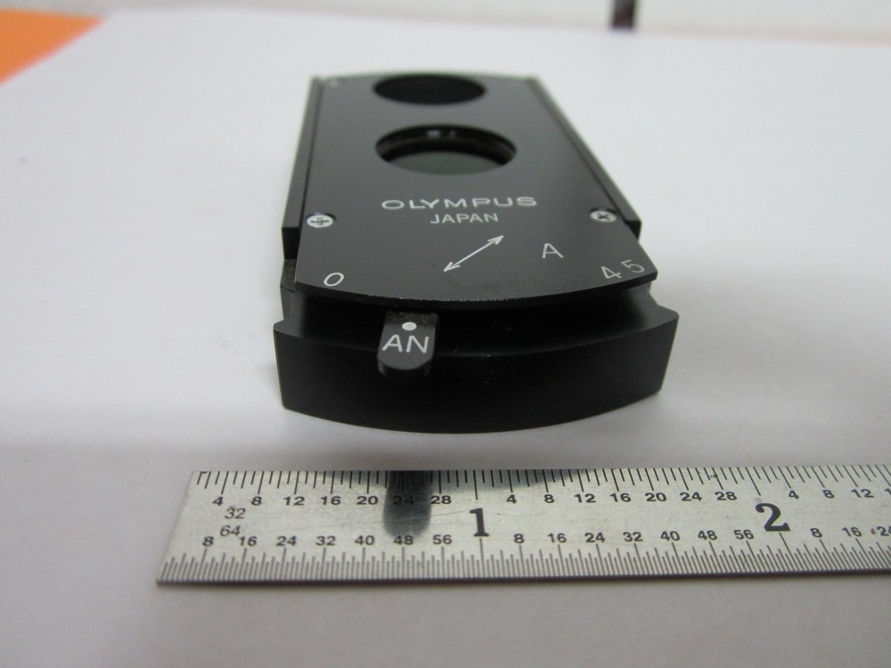 MICROSCOPE PART OLYMPUS JAPAN POLARIZER SLIDE OPTICS BIN#B2-C-50