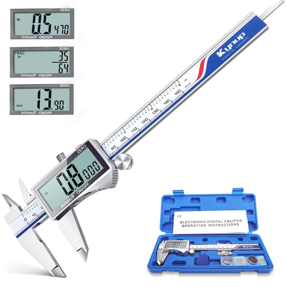 6" Inch Digital Caliper Measuring Tool Vernier Outside Micrometer Stainless