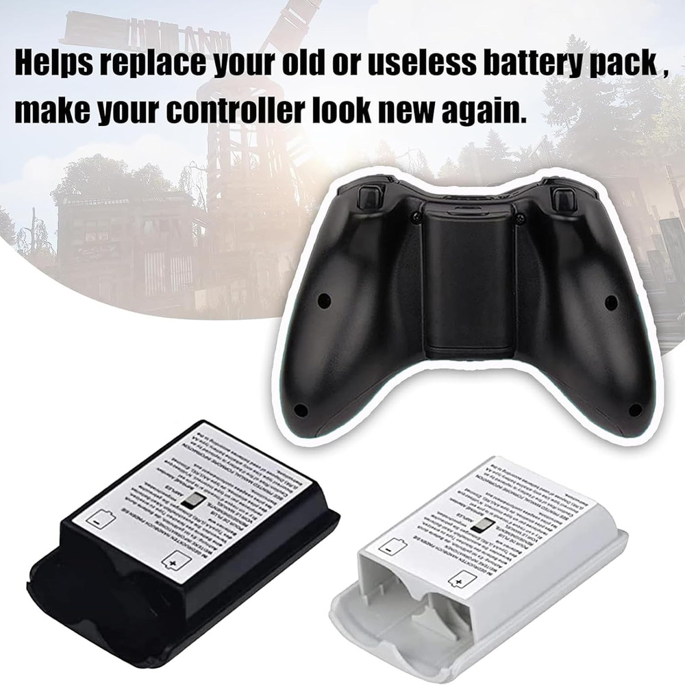 2 Pack Battery Pack Cover for Xbox 360 Wireless Controller, Replacement Battery