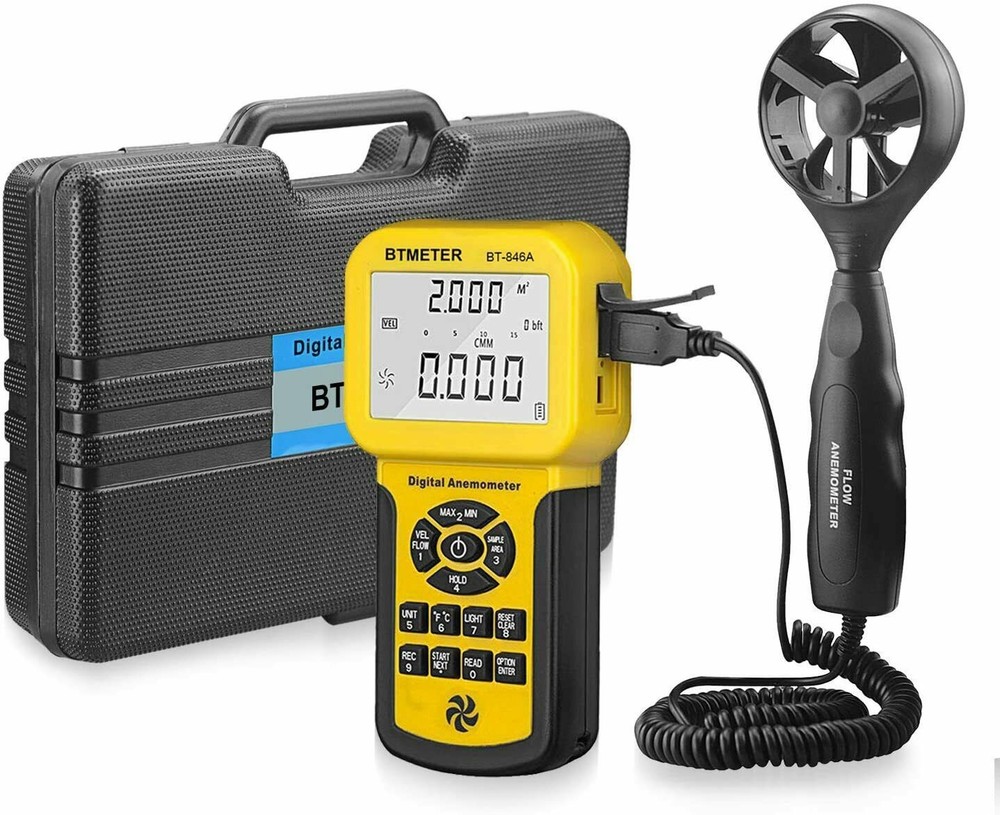 HOLDPEAK Pro HVAC Anemometer Measures Wind Speed Wind Flow Wind Temperature CFM