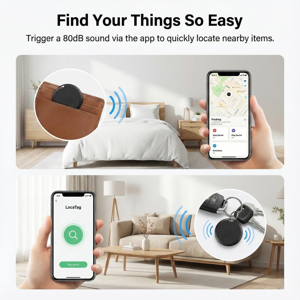 Air Tracker Tags-4 Pack, Bluetooth Tracker with Sound, Compatible with Google...