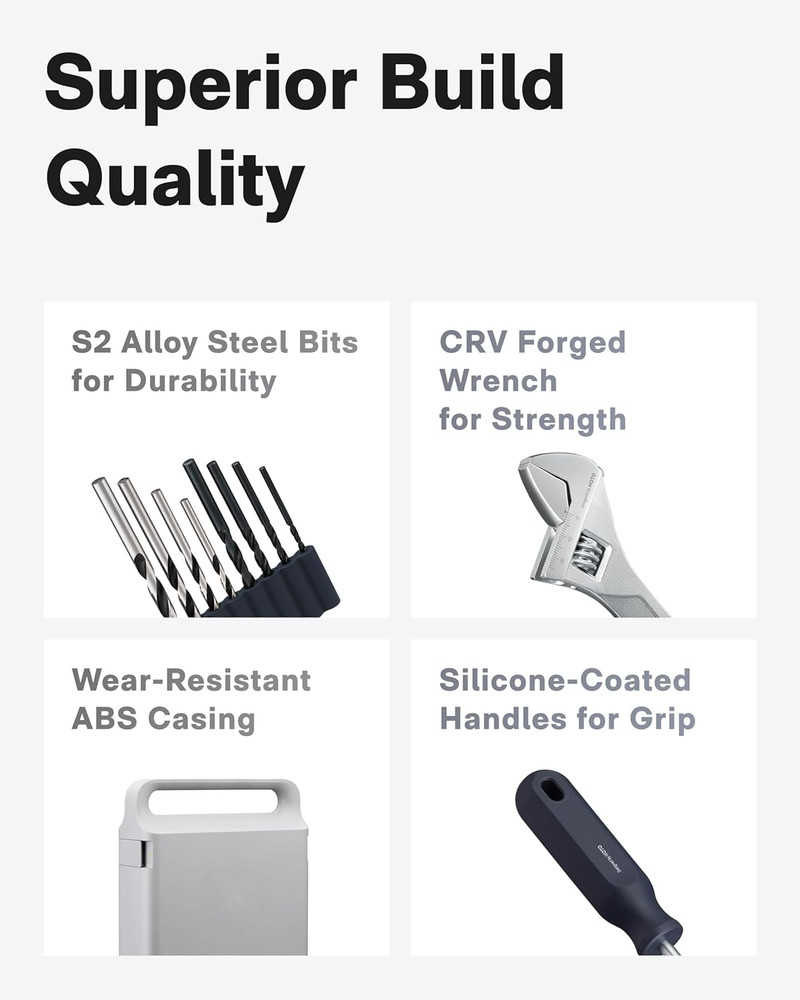 HOTO Cordless Brushless Drill Tool Set, Variable Speed, Hidden Buckle, Unique LE