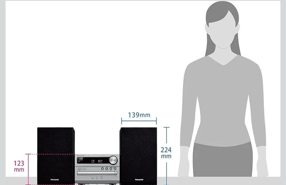Panasonic Mini-component CD Stereo system SC-PM250-S Silver USB Memory Bluetooth