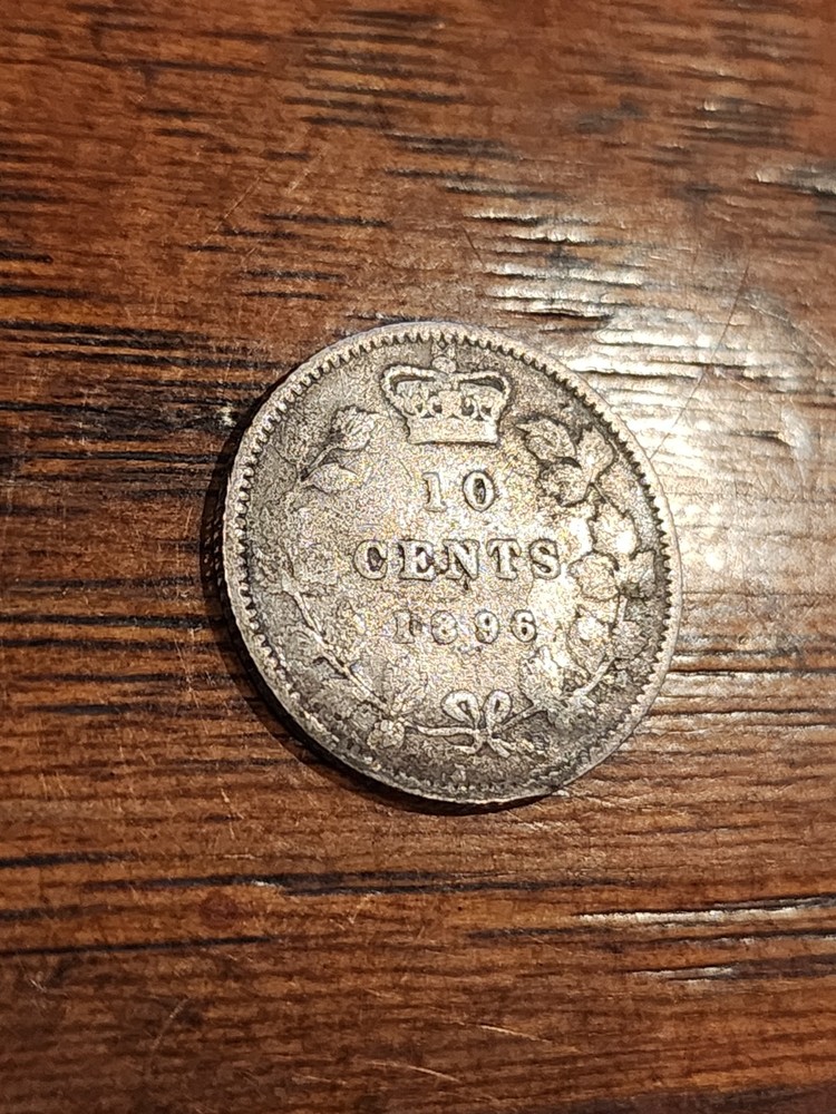 1896 Canada 10 Cents Silver Coin