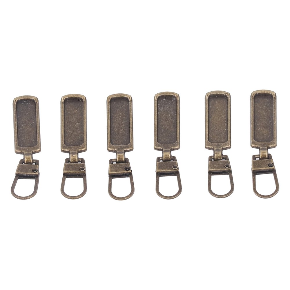 § Bronze 6Pcs Zipper Pull Tab Rustproof Detachable Colred Zipper Pull