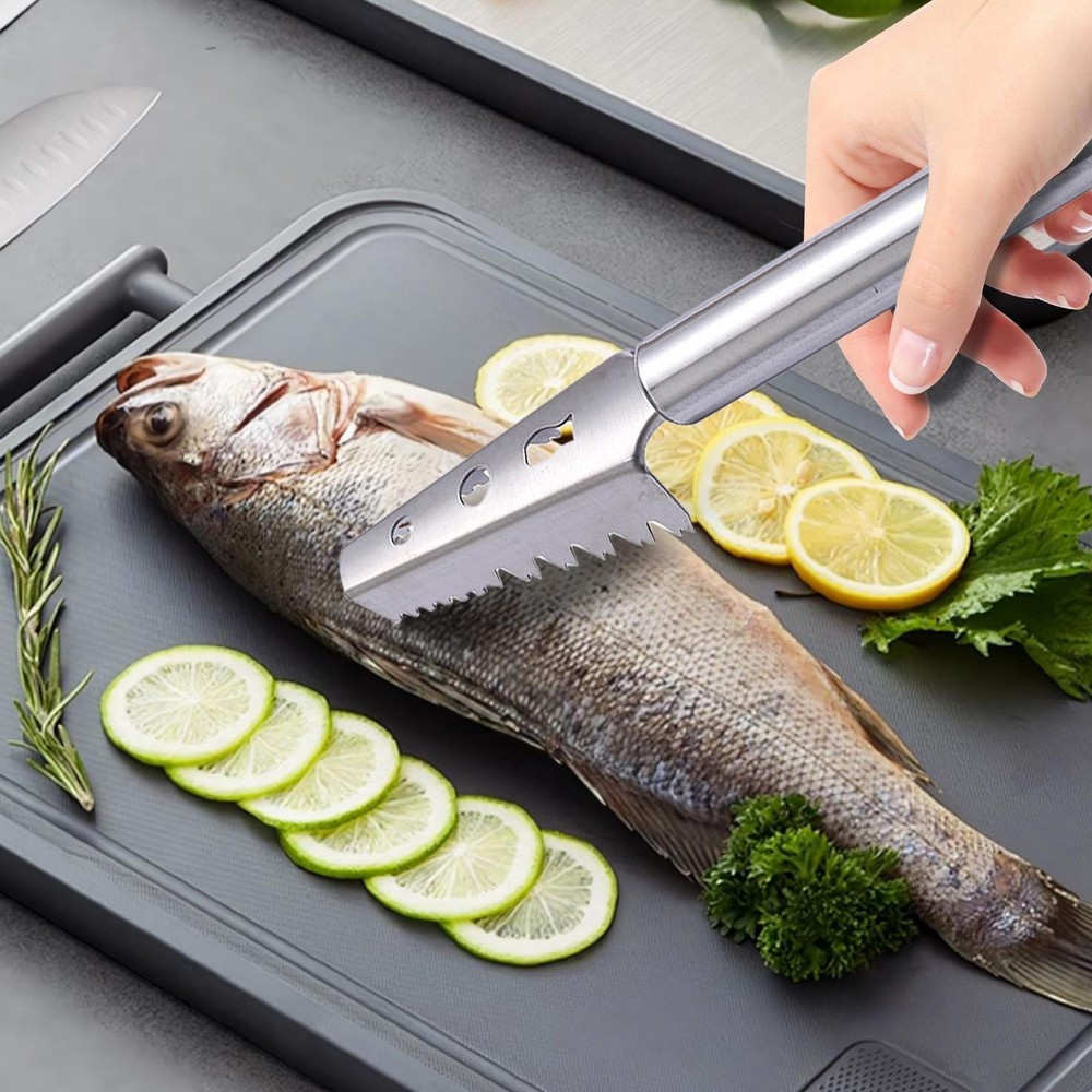 Stainless Steel Fish Scale Remover Scaler Tool Solid Construction Home Kitchen