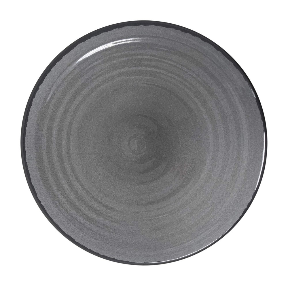 12 Piece Modern Melamine Heavyweight Plastic Dinnerware Set (Gray)