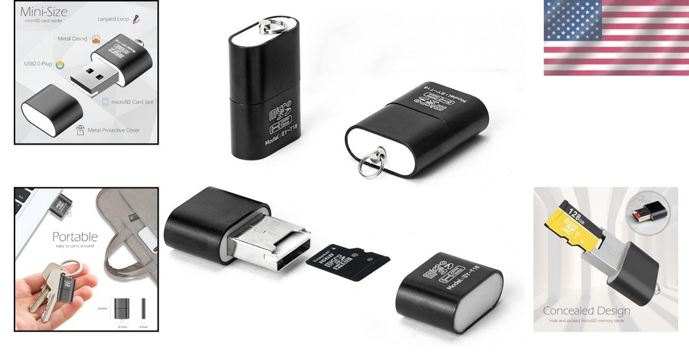[3 Pack] Card Reader for Android,Micro SD Card to USB Adapter - (Black)Opens...