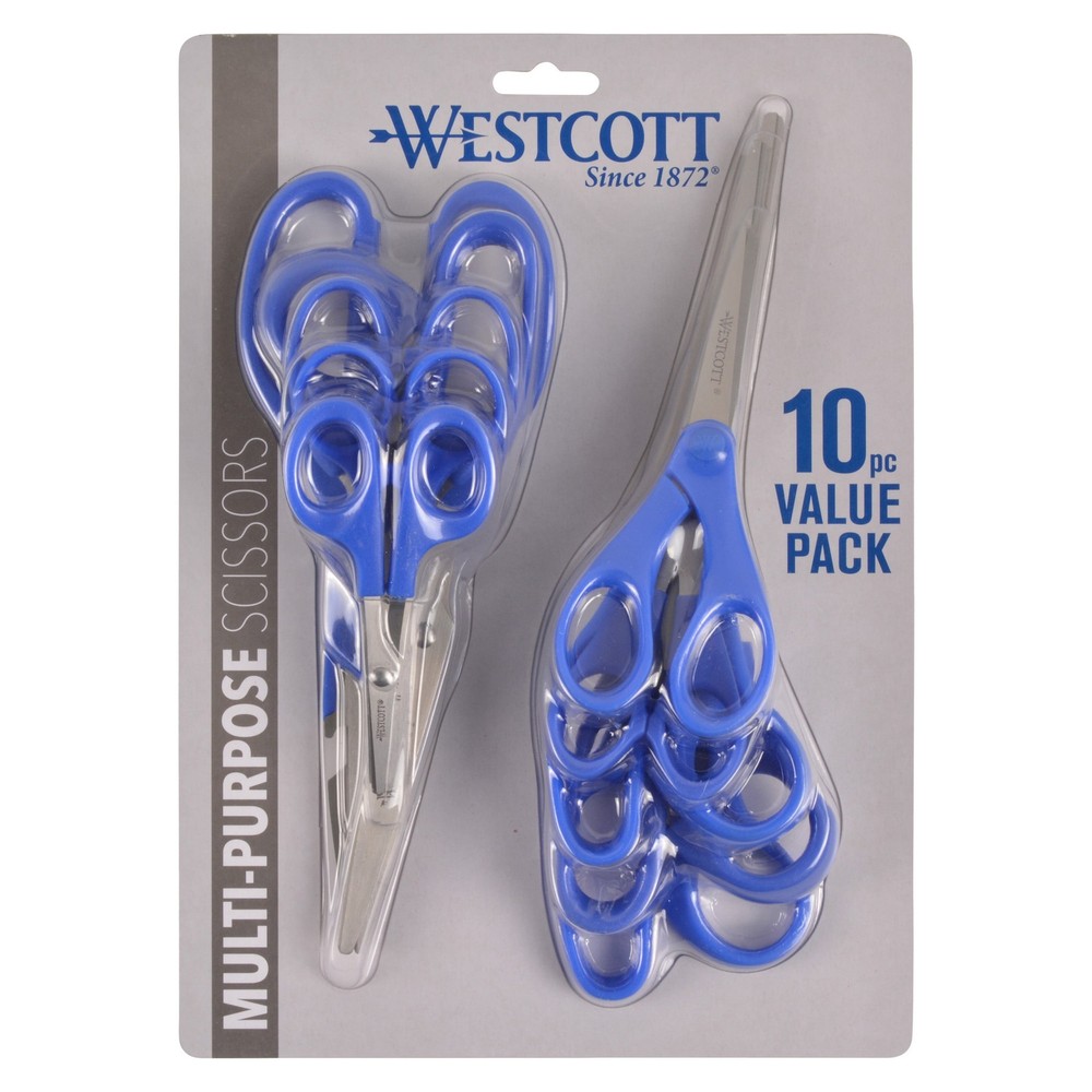 Westcott Multipurpose Scissors, All Purpose, Stainless Steel, Value Pack