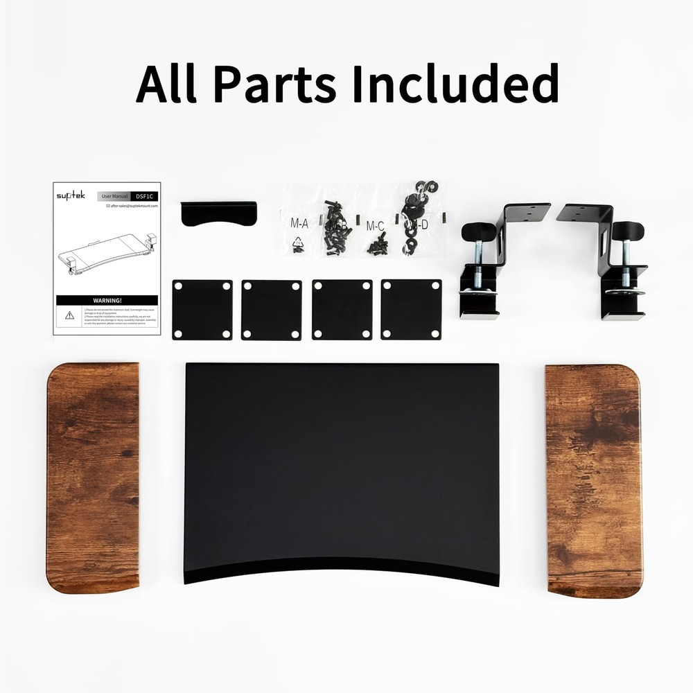 Keyboard Tray under Desk Pull Out with C Clamp Mount, Computer Keyboard & Mouse