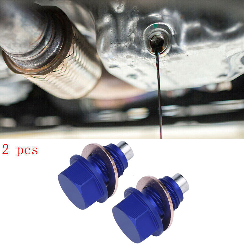 2PCS M14x1.5 Car Universal Engine Magnetic Oil Drain Plug Screw Nut Bolt Sumps