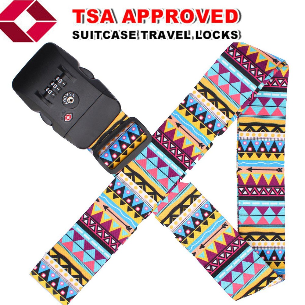 Secure TSA Password Customs Code Lock Travel Luggage Strap Suitcase Baggage Belt