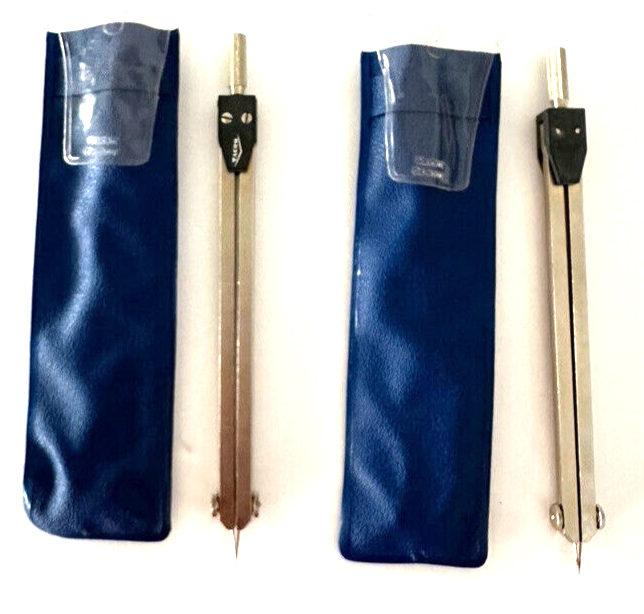 2 TACRO Precision Drafting Compass Dividers W. Germany for Navigation Art Crafts