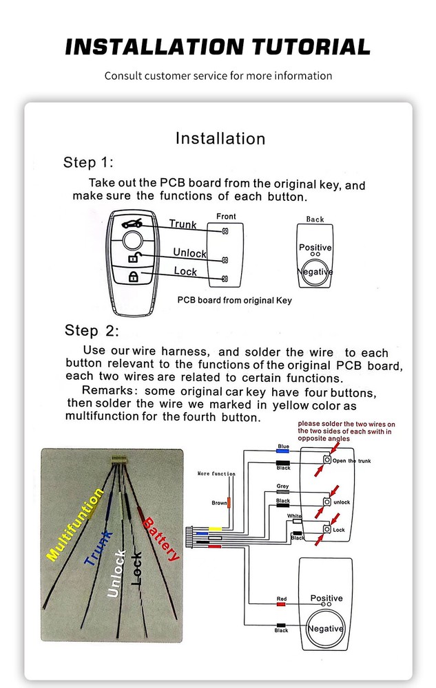 Keyless Entry Digital Remote Car Smart Key Touch Screen Anti-scratch Waterproof