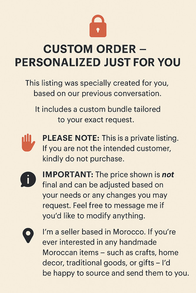 Custom Order – As Discussed - Moroccan products