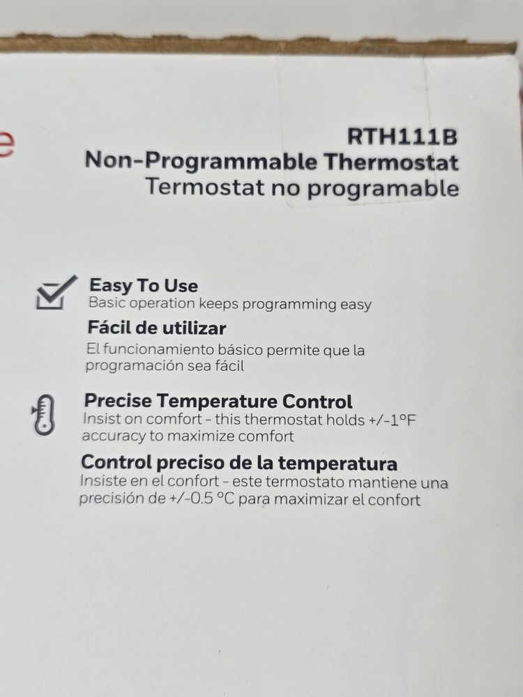HONEYWELL HOME RTH111B HORIZONTAL NON-PROGRAMMABLE THERMOSTAT