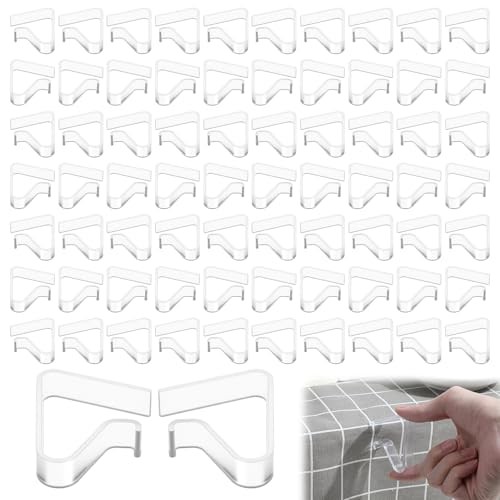 72pcs Large Transparent Tablecloth Clips, PVC Windproof Table Cover Holder