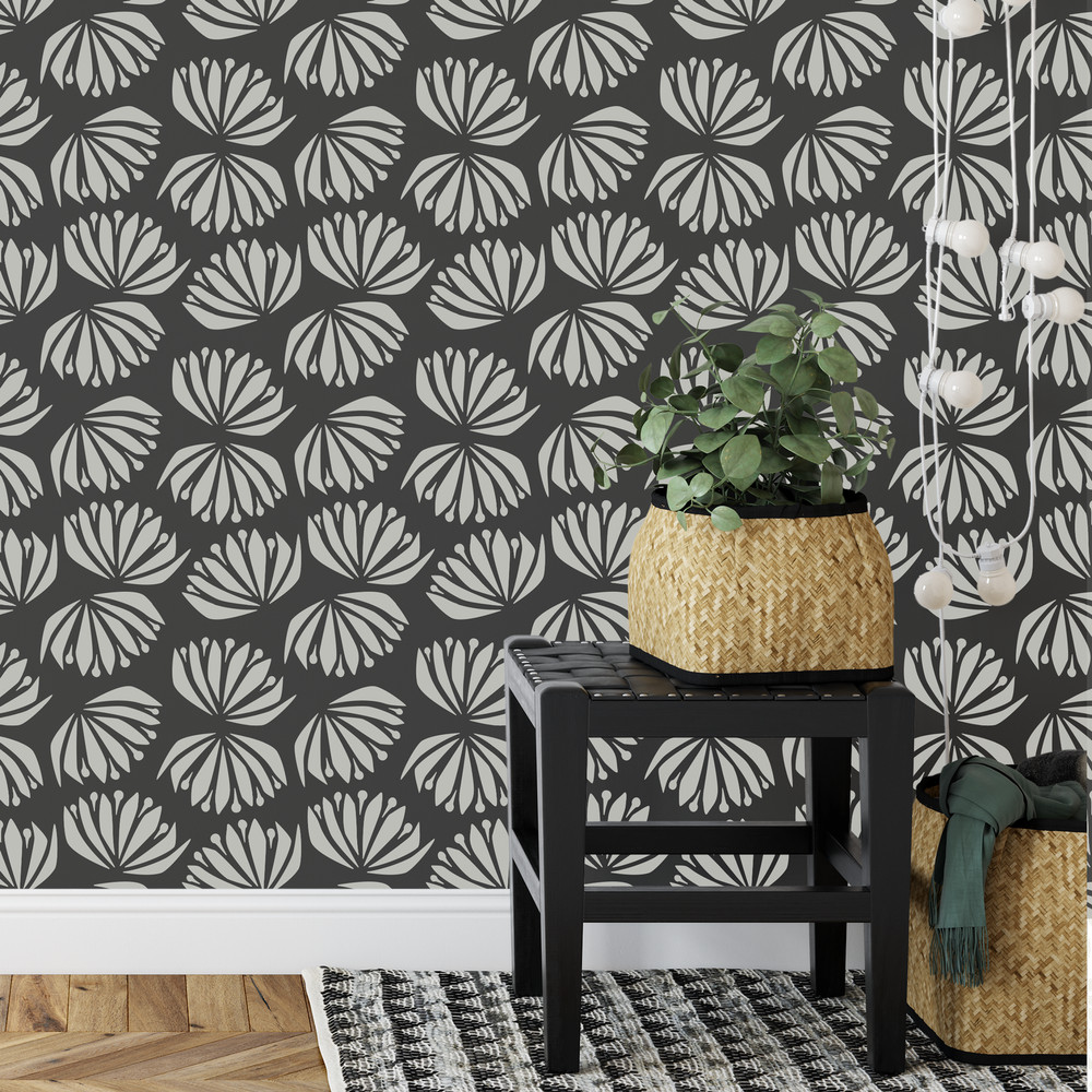 Scandinavian Thistle Pattern Wall Stencil - Large, Reusable Wall Pattern Stencil