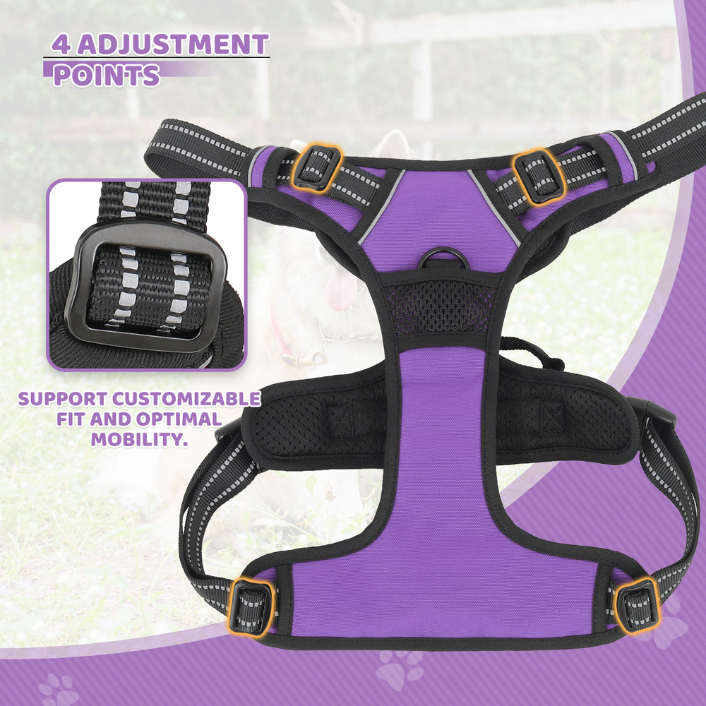 Comfortable Reflective No Pull Pet Dog Harness w/ Control Handle for Large Dogs