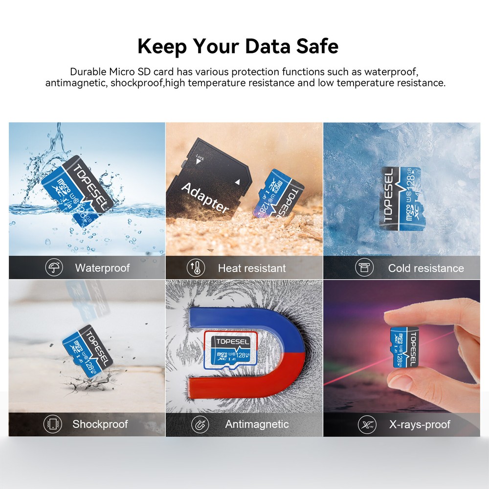 128GB Micro SD Card TF Flash Memory Cards SDXC Class 10 for Phone Camera