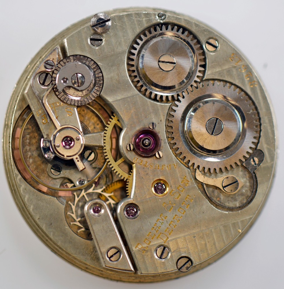 ROEHM & SON POCKET WATCH MOVEMENT & DIAL