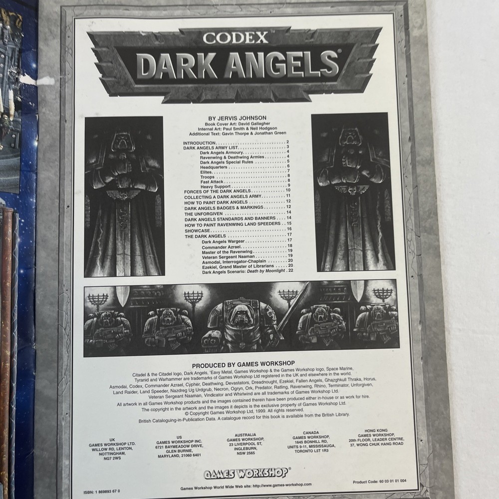 Warhammer 40K Codex Dark Angels - 1999 2nd Edition Games Workshop Supplement