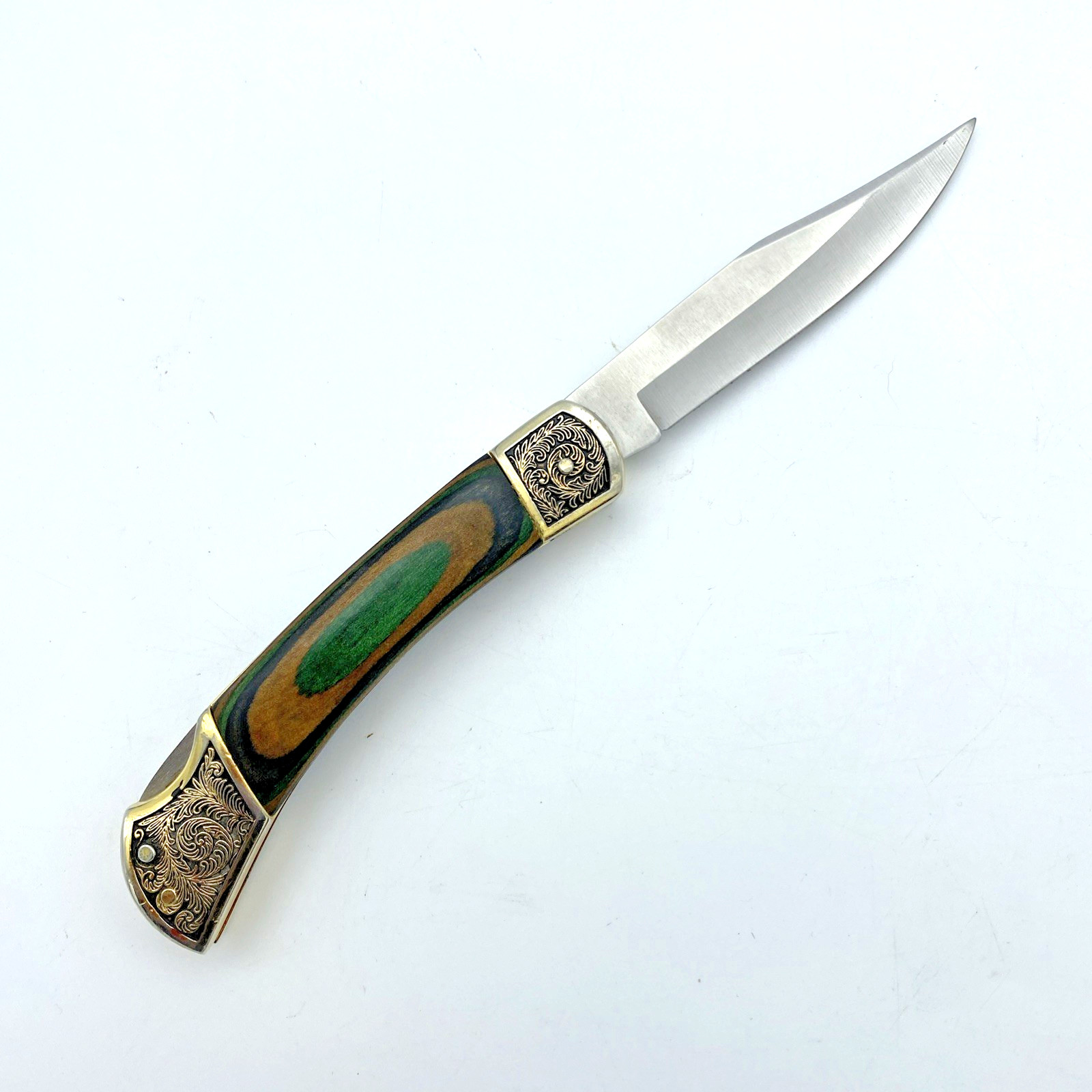 Fighter Folding Pocket Knife 4 Inch Blade Stainless Steel Blade w/ Sheath VTG
