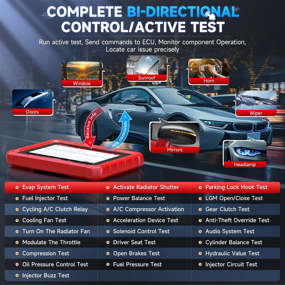 LAUNCH X431 PRO STAR& TPMS Tool Bidirectional Diagnostic OBD2 Scanner ECU Coding