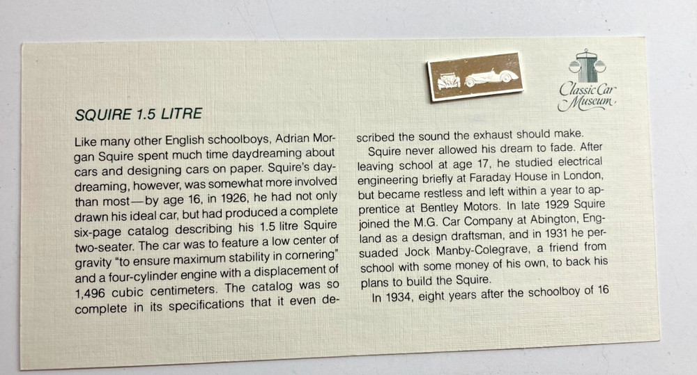 1981 Franklin Mint Classic Car Collection Silver Ingot Squire