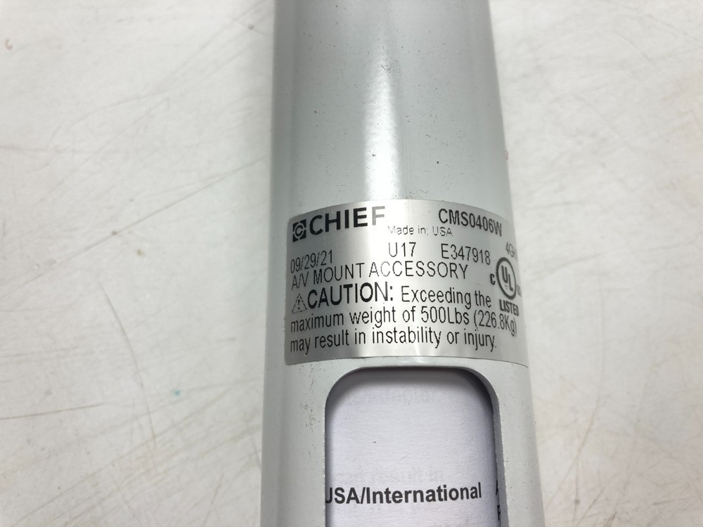 Chief 4-6' Adjustable Extension Column - White CMS0406W - New Open Box