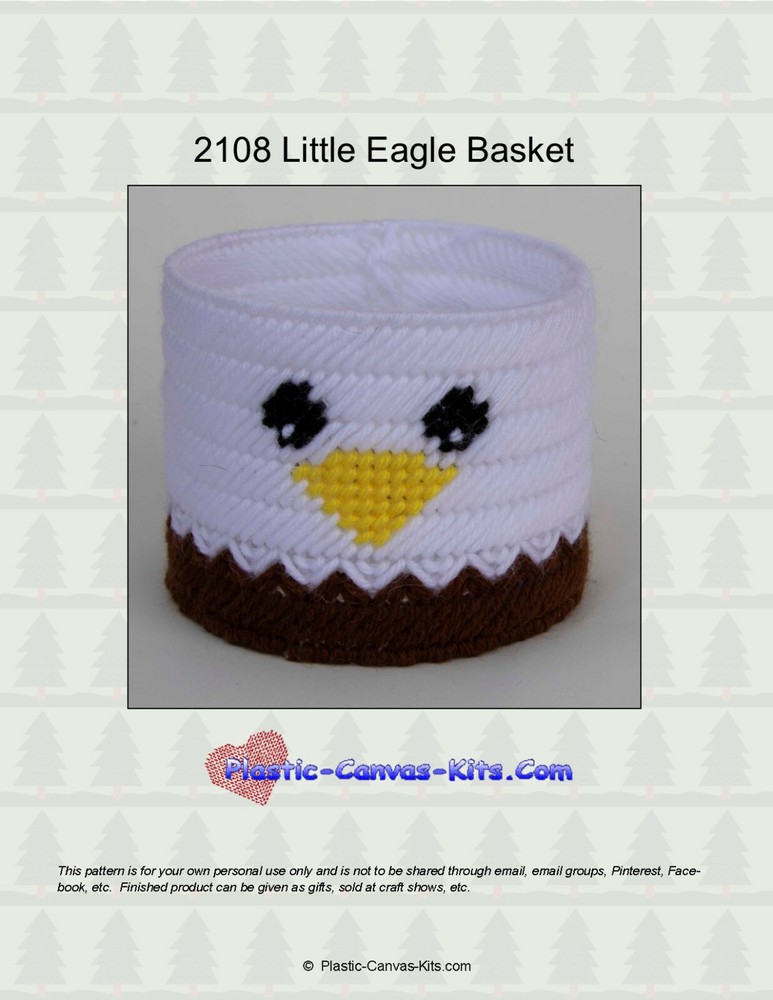 Little Eagle Basket-Plastic Canvas Pattern or Kit