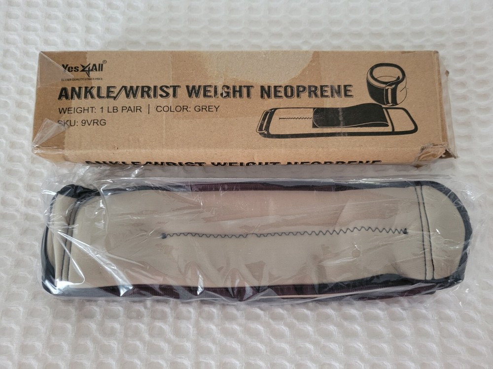 1-LB Pair Adjustable Ankle/Wrist Weights, Neoprene, Hook & Loop Fastening