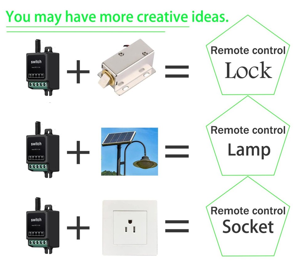 12V Remote Control Switch Mini Wireless Remote Switch Dry Contact Remote Cont...