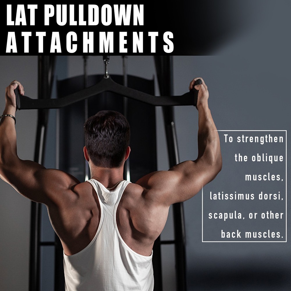 Fitness Rowing Pulley Cable Machine Attachment Handle Grips Lat Pull Down Bar